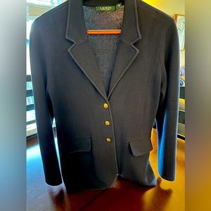 Lauren Ralph Lauren navy blue knit blazer size Large